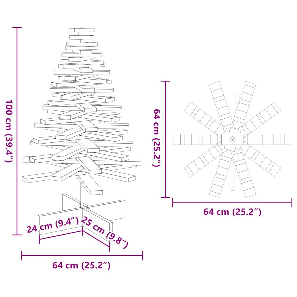 vidaXL Weihnachtsbaum zum Schmücken Weiß 100 cm Massivholz Kiefer