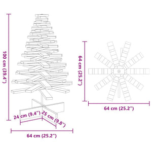 vidaXL Weihnachtsbaum zum Schmücken Wachsbraun 100cm Massivholz Kiefer