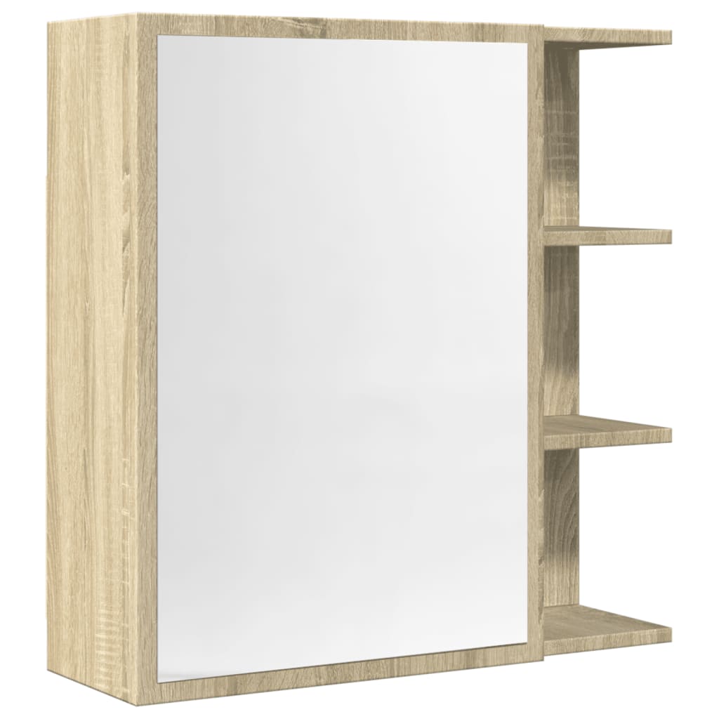 vidaXL Bad-Spiegelschrank Sonoma-Eiche 62,5x20,5x64 cm Holzwerkstoff