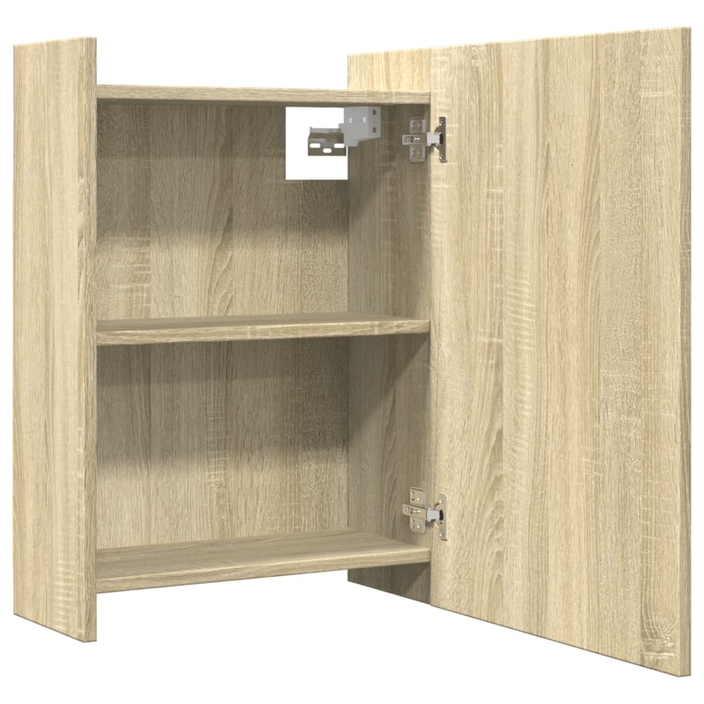 vidaXL Bad-Spiegelschrank Sonoma-Eiche 62,5x20,5x64 cm Holzwerkstoff