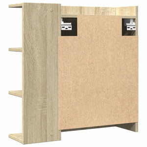 vidaXL Bad-Spiegelschrank Sonoma-Eiche 62,5x20,5x64 cm Holzwerkstoff