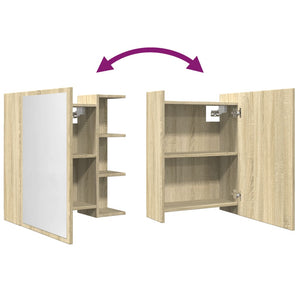 vidaXL Bad-Spiegelschrank Sonoma-Eiche 62,5x20,5x64 cm Holzwerkstoff