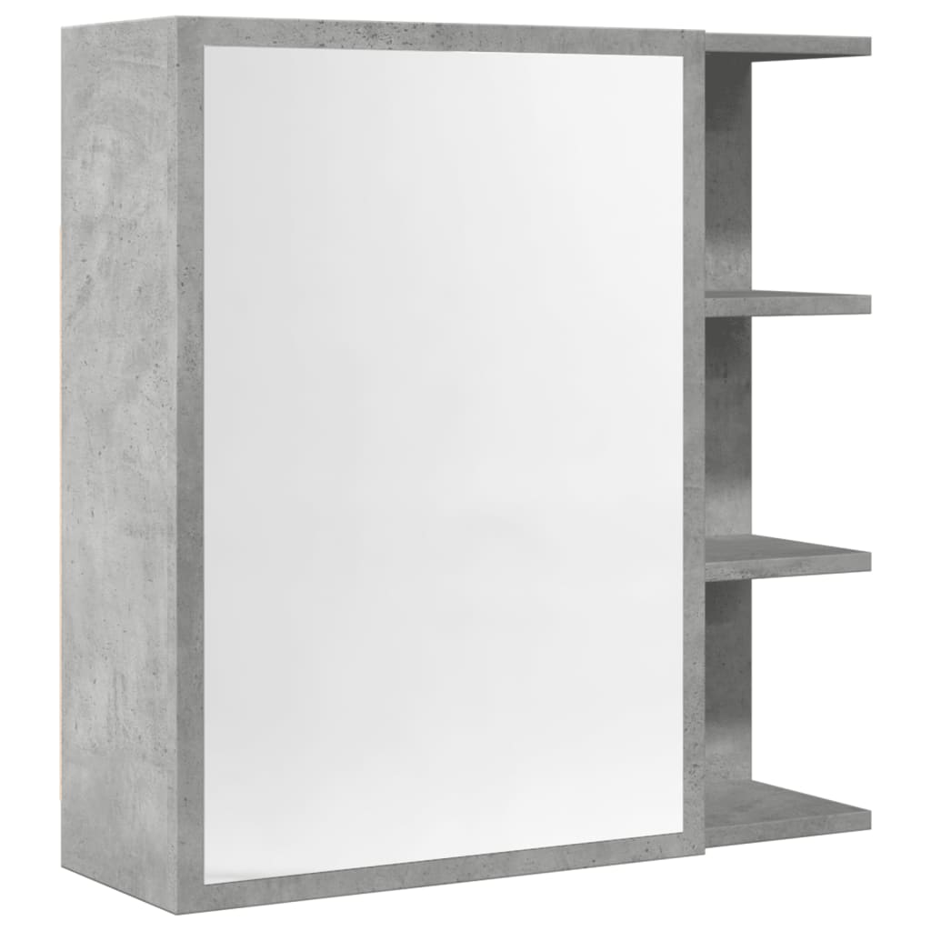 vidaXL Bad-Spiegelschrank Betongrau 62,5x20,5x64 cm Holzwerkstoff