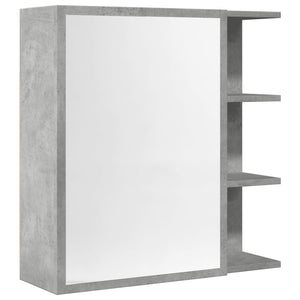 vidaXL Bad-Spiegelschrank Betongrau 62,5x20,5x64 cm Holzwerkstoff