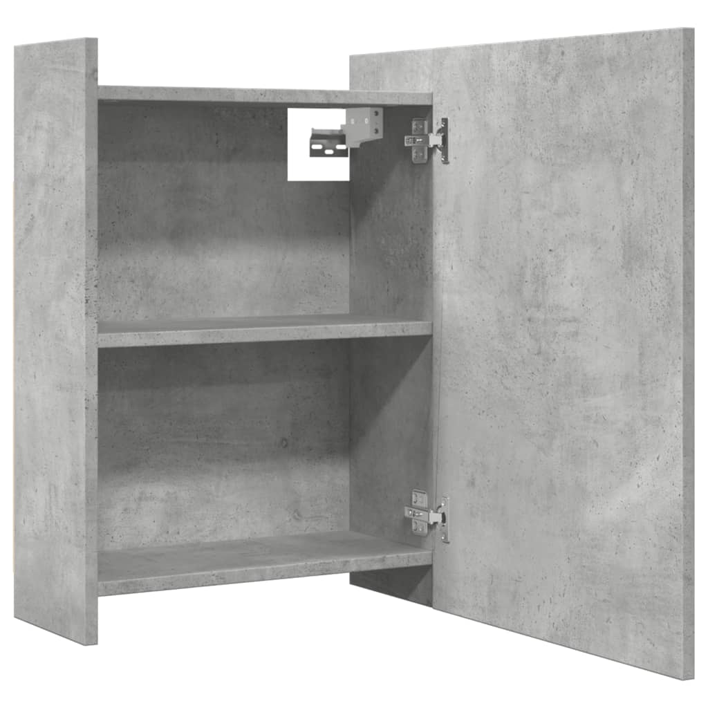 vidaXL Bad-Spiegelschrank Betongrau 62,5x20,5x64 cm Holzwerkstoff