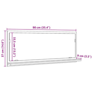 vidaXL Badspiegel mit Ablage Betongrau 90x11x37 cm Holzwerkstoff