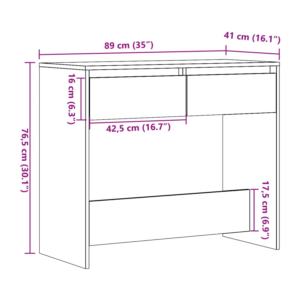 vidaXL Konsolentisch Altholz-Optik 89x41x76,5 cm Holzwerkstoff