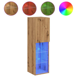 vidaXL TV-Schrank mit LED-Leuchten Artisan-Eiche 30,5x30x102 cm