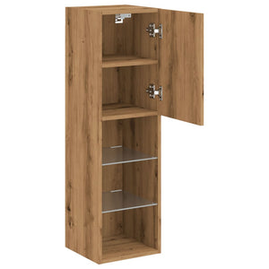 vidaXL TV-Schrank mit LED-Leuchten Artisan-Eiche 30,5x30x102 cm