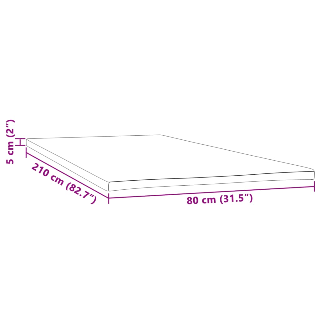 vidaXL Matratzenauflage 80x210x5 cm