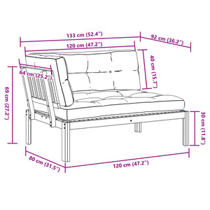 vidaXL Garten-Ecksofa aus Paletten mit Kissen Massivholz Akazie