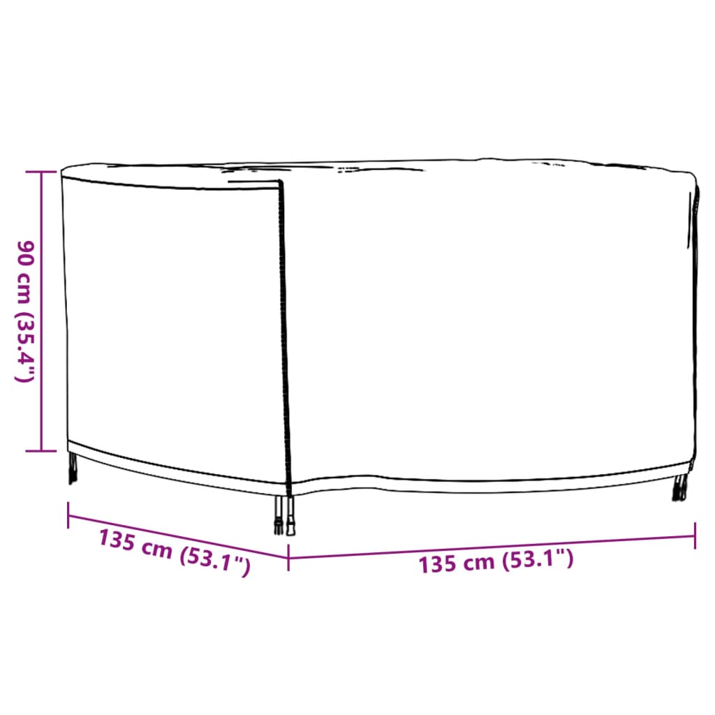 vidaXL Gartenmöbel-Abdeckungen 2 Stk. Schwarz 135x135x90cm Wasserdicht