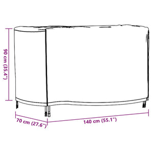 vidaXL Gartenmöbel-Abdeckungen 2 Stk. Schwarz 140x70x90 cm Wasserdicht