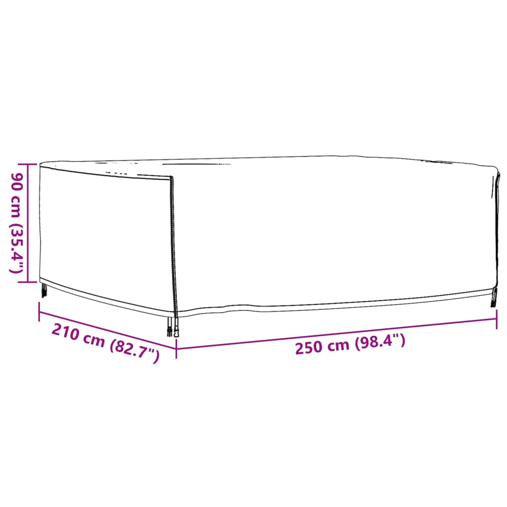 vidaXL Gartenmöbel-Abdeckungen 2 Stk. Schwarz 250x210x90cm Wasserdicht