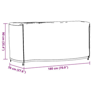 vidaXL Gartenmöbel-Abdeckungen 2 Stk. Schwarz 180x70x90 cm Wasserdicht