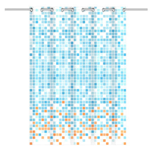 EISL Duschvorhang Blau/Orange Mosaikmuster 200x180x0,2 cm