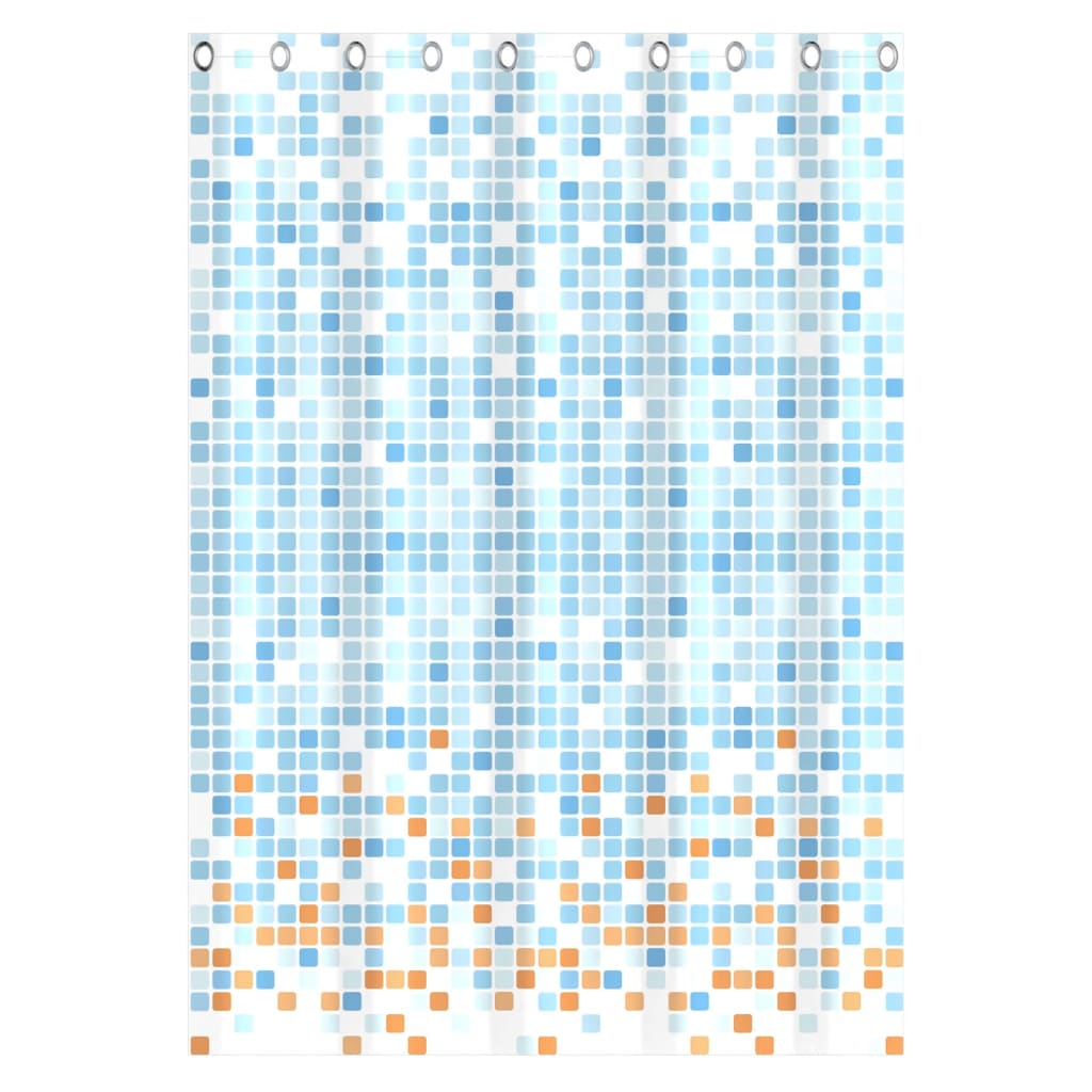 EISL Duschvorhang Blau/Orange Mosaikmuster 200x180x0,2 cm