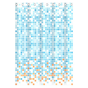 EISL Duschvorhang Blau/Orange Mosaikmuster 200x180x0,2 cm