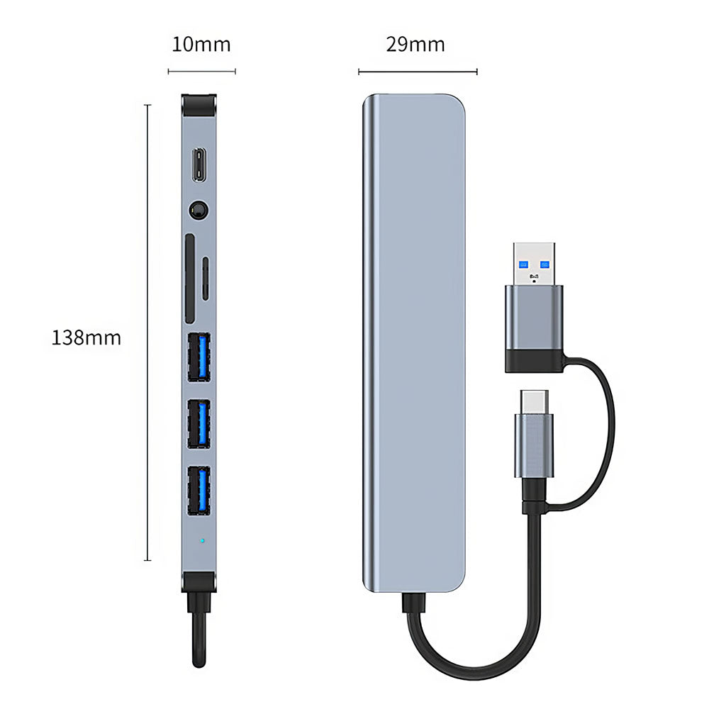 AAi Mobile 8 in 1 USB-C Hub Multiport Adapter