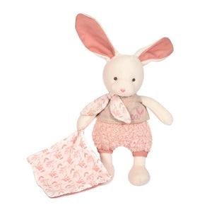 Bio Hase mit Schmusetuch, rosa 22cm