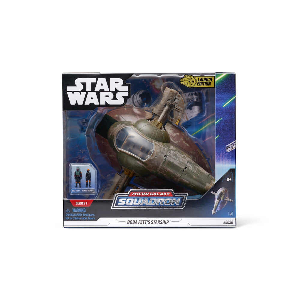 Star Wars Deluxe Fahrzeug 20cm Boba Fett s Starship + 2 Figuren