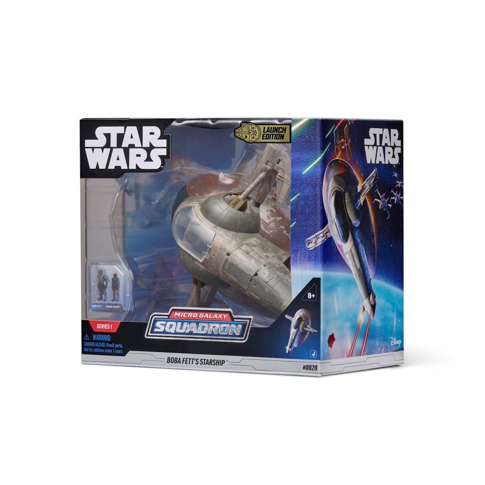 Star Wars Deluxe Fahrzeug 20cm Boba Fett s Starship + 2 Figuren