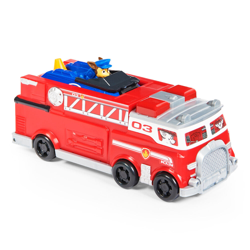 True Metal Team Fire Truck mit Chase im Polizeiwagen