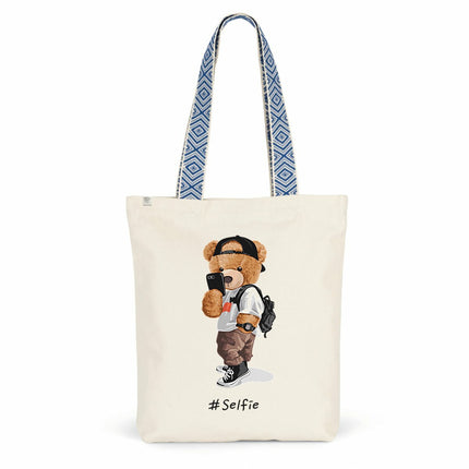 Tragtasche Teddy Selfie - vorderseite_0