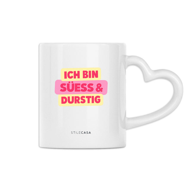 Herz Tasse Süess & Durstig - vorderseite_0