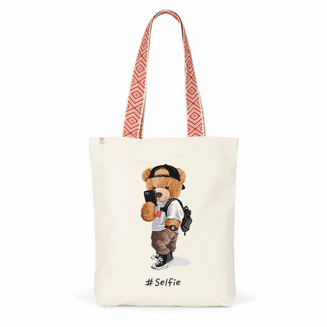 Tragtasche Teddy Selfie - vorderseite_1