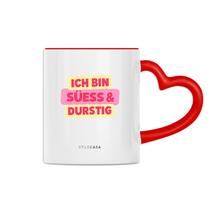 Herz Tasse Süess & Durstig - vorderseite_1