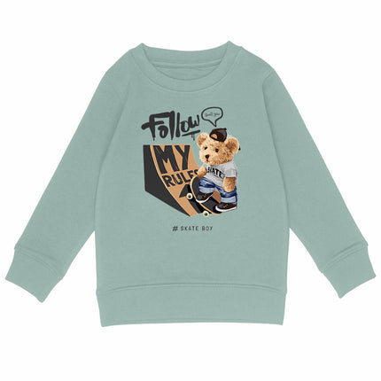 Sweatshirt Teddy Skate Boy - vorderseite_grün