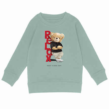 Sweatshirt Teddy Relax - vorderseite_grün