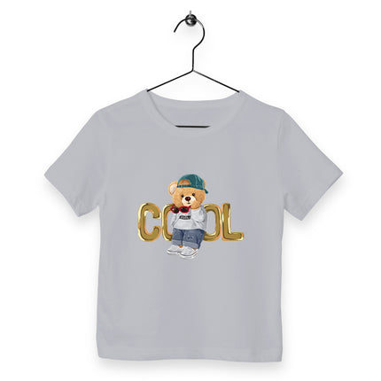 Kinder T-Shirt Teddy Cool - vorderseite_heathergrau