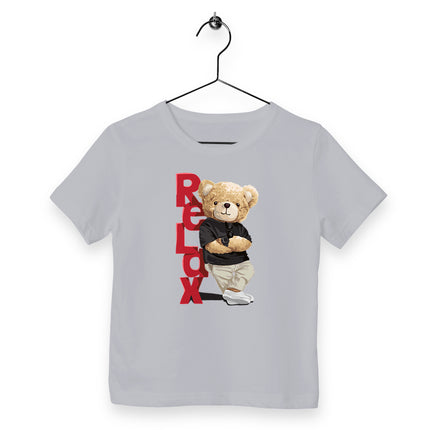 Kinder T-Shirt Teddy Relax - vorderseite_heathergrau