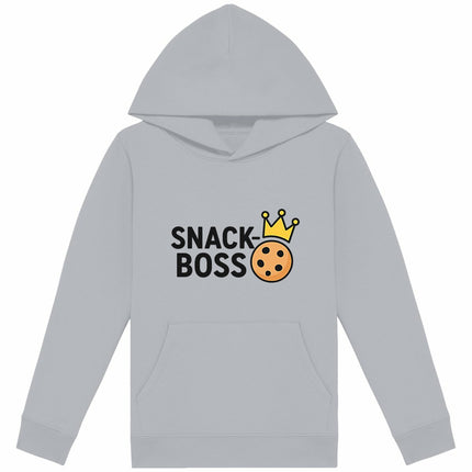 Kappuzenpulli Snack Boss - vorderseite_heidekrautgrau
