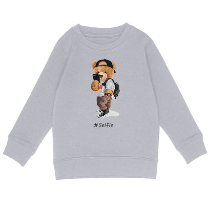 Sweatshirt Teddy Selfie - vorderseite_heidekrautgrau