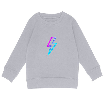 Kinder sweatshirt blitz - vorderseite_heidekrautgrau