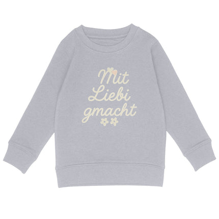 Sweatshirt mit Liebi gmacht - vorderseite_heidekrautgrau