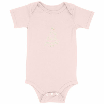 Babybody mit liebi gmacht - vorderseite_rosa