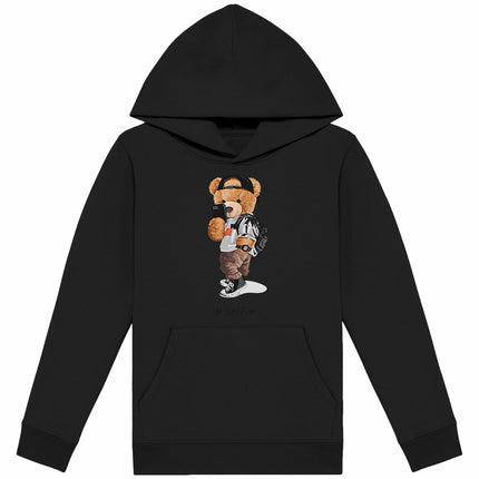 Kapuzenpulli Teddy Selfie - vorderseite_schwarz