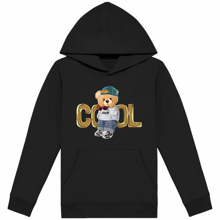 Kappuzenpulli Teddy Cool - vorderseite_schwarz