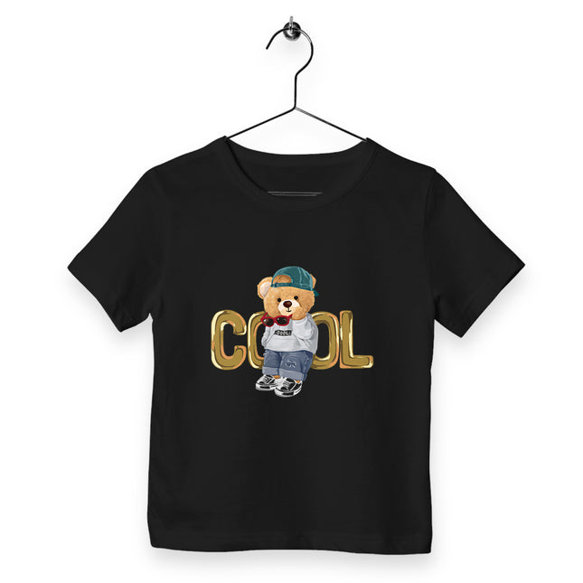 Kinder T-Shirt Teddy Cool - vorderseite_schwarz