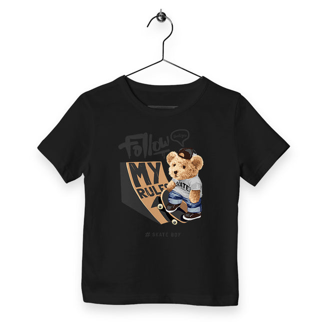 Kindershirt Teddy Skate Boy - vorderseite_schwarz