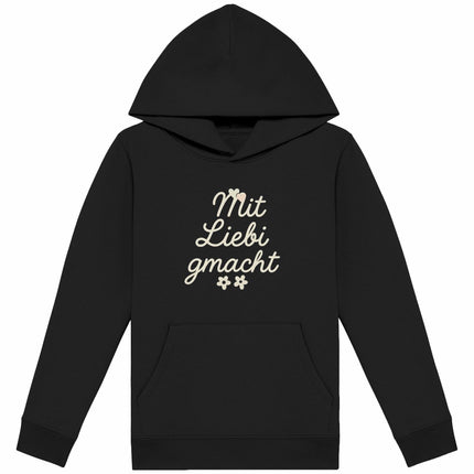 Kappuzenpulli mit liebi gmacht - vorderseite_schwarz