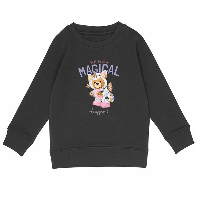 Sweatshirt Teddy Unicorn - vorderseite_schwarz