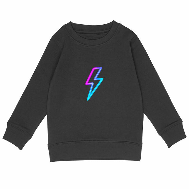 Kinder sweatshirt blitz - vorderseite_schwarz