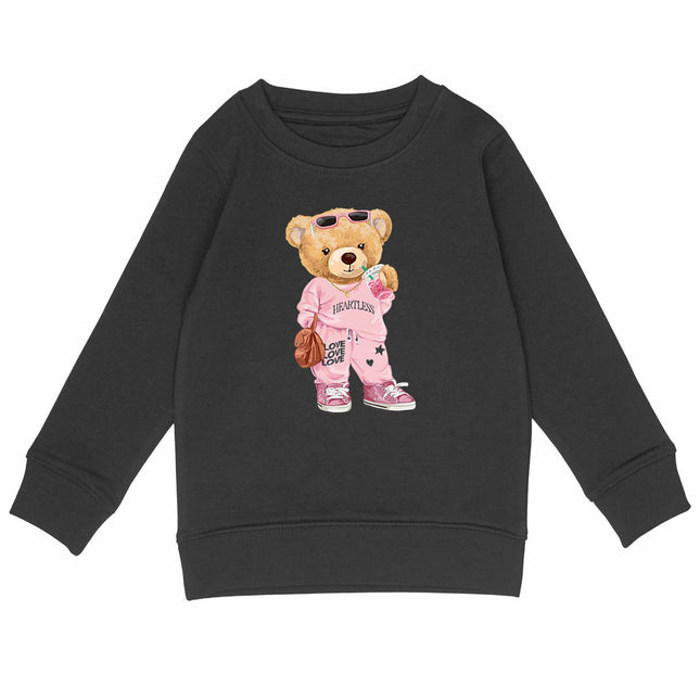 Sweatshirt Teddy Pink Lady - vorderseite_schwarz