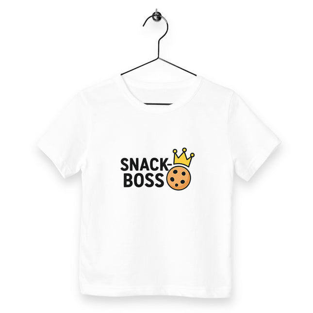 Kinder T-SHirt Snack Boss - vorderseite_weiß