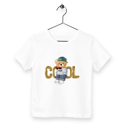 Kinder T-Shirt Teddy Cool - vorderseite_weiß